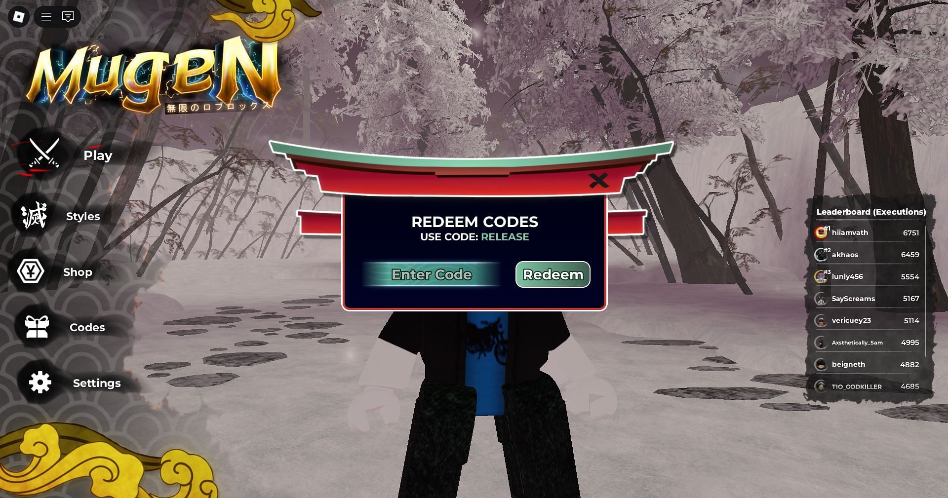 Redeem the code here (Image via Roblox)